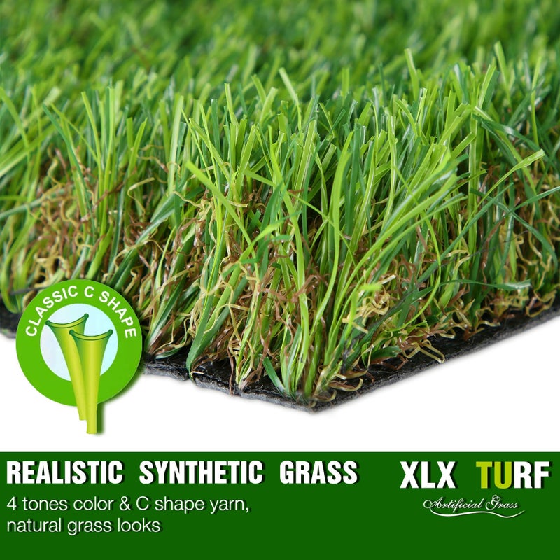 XLX TURF Realistic Artificial Grass Outdoor Rug - 3ft x 5ft, Pet Friendly Thick Fake Grass Mat for Dogs Patio Synthetic Lawn Landscape with Drainage Hole - Image 2